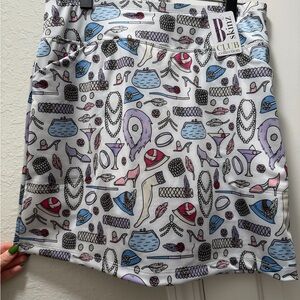 B Skinz Gatsby Golf Skort Womens Medium White Club Collection NWT